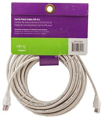 Legrand - On-Q CAT 5e Patch Cable, 10Gbps Ethernet Speed, Computer Networking Cord/Data Cable, 7-foot, AC3507WHV1