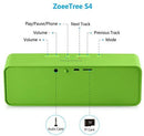 ZoeeTree S4 Wireless Bluetooth Speaker, Portable Stereo Subwoofer with HD Sound and Bass, Built-in Mic, Bluetooth 4.2, TF Card Slot, Outdoor Speakers for iPhone, iPad, Samsung etc (Green)