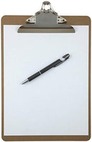 Letter Size Clipboard Standard Clip 9'' x 12.5'' Hardboard (Pack of 6)