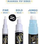 VersaChalk White Liquid Chalk Markers   - for Chalkboard Signs, Blackboards, Glass, Windows (Bold 4 White Markers)