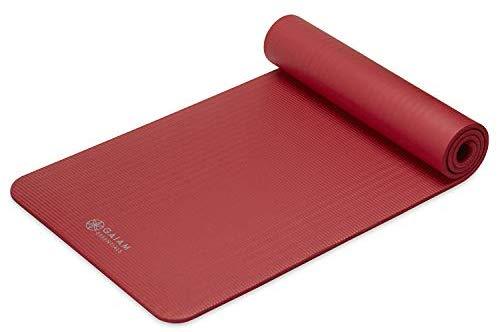 Gaiam Essentials Thick Yoga Mat Fitness & Exercise Mat with Easy-Cinch Yoga Mat Carrier Strap (72"L x 24"W x 2/5 Inch Thick)