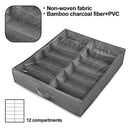 Magicfly Bed Organizer Bag Underbed Shoes Closet Storage Solution with Clear Plastic Zippered Cover 12 Cell for Kids/Women