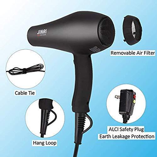 1875W Infrared Professional Salon Hair Dryer, Negative Ionic Blow Dryer for Fast Drying, AC Motor Light Weight Hair Blow Dryer with Diffuser & Concentrator & Comb