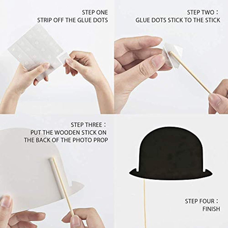 Happy Birthday Props DIY Kit for Black and Gold Birthday Party Photo Booth Props Stand – Suitable for Him Her Birthday Celebration Photo Booth 34 Count