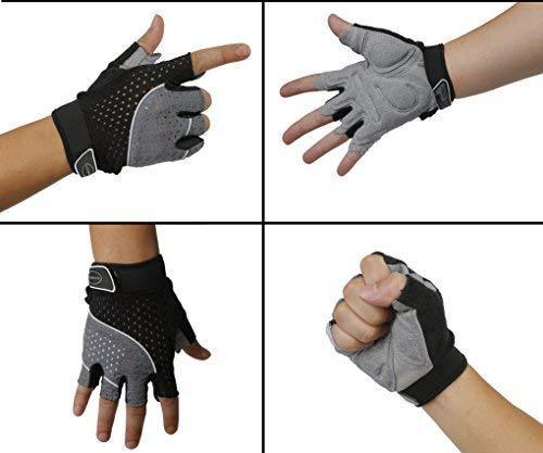 Tourdarson Weight Lifting Gym Gloves Microfiber & Anti-Slip Silica Gel Grip Padded Workout Gloves for Weightlifting, Cross Training, Gym, Fitness, Bodybuilding Men & Women