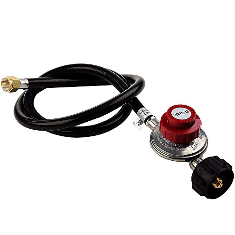 GASPRO 4FT 20 PSI Adjustable High Pressure Propane Regulator with Hose, LP Gas Grill Regulator and Hose with 1/8 MNPT Pipe Fitting for QCC1 Tank, Fits for Propane Stove,Turkey Fryer Replacement Parts