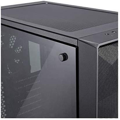 Fractal Design Meshify C - Compact Computer Case - High Performance Airflow/Cooling - 2X Fans Included - PSU Shroud - Modular Interior - Water-Cooling Ready - USB3.0 - Tempered Glass Light - Blackout