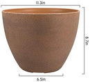 La Jolíe Muse Flower Pot Garden Planters Outdoor Indoor, Plant Containers with Drain Hole, Weathered Grey(11.3 Inch, Pack 2)