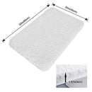 Lifewit Bath Mat White Bathroom Rug Soft Shag Water Absorbent Non-Slip Rubber, 20" x 32"