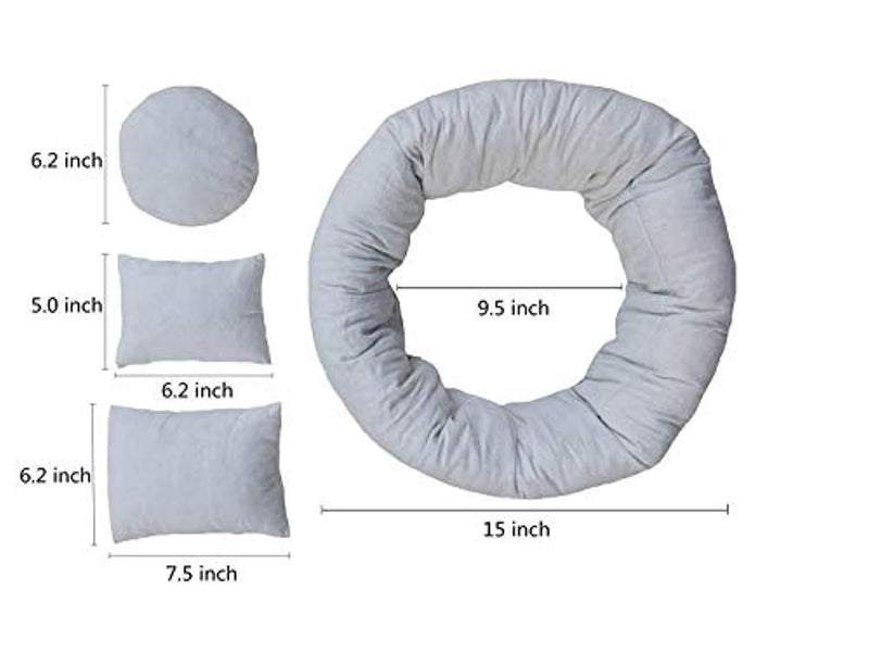 Newborn Photography Props, Baby Pillow Basket and Accessory Filler it is a Wheat Donut Posing Prop for Boys and Girls Includes 4 Size Pillows to Help Get The Perfect Picture