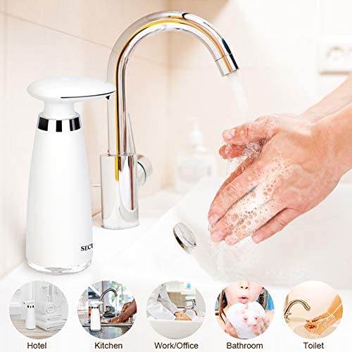 Secura Automatic Soap Dispenser 350ML / 11.8OZ Premium Touchless Battery Operated Electric Dispensers w/Adjustable Soap Dispensing Volume Control, Black