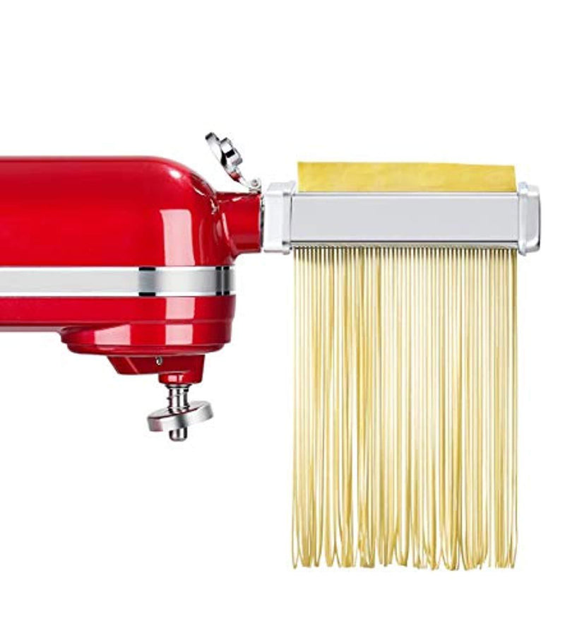 3 Piece Pasta Roller Cutter Attachment Set Compatible with KitchenAid Stand Mixers, Included Pasta Sheet Roller, Spaghetti Cutter, Fettuccine Cutter Maker Accessories and Cleaning Brush