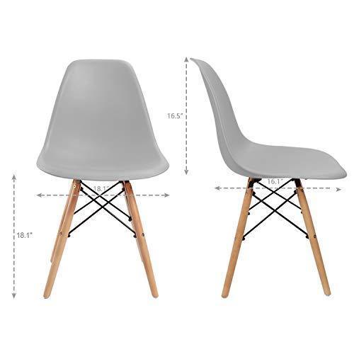 Furmax Pre Assembled Modern Style Dining Chair Mid Century Modern DSW Chair, Shell Lounge Plastic Chair for Kitchen, Dining, Bedroom, Living Room Side Chairs (White)