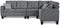 Homelegance Sinclair 84" x 107" Fabric Sectional Sofa, Gray