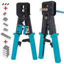 ITBEBE RJ45 Crimping Tool Made of Hardened Steel with Wire Cutter Stripping Blades and Textured Grips (RJ45 CRIMPER TURQUOISE-B)