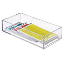 mDesign Stackable Small Plastic Desk Drawers Organizer Trays for Highlighters, Pens, Pencils - Pack of 6, 4" x 8" x 2", Clear