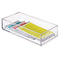 mDesign Stackable Small Plastic Desk Drawers Organizer Trays for Highlighters, Pens, Pencils - Pack of 6, 4" x 8" x 2", Clear