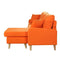 Divano Roma Furniture Mid Century Modern Linen Fabric Small Space Sectional Sofa Reversible Chaise (Orange)