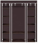 SoSo-BanTian1989 Closet Organizer Wardrobe, Portable Closet with Non-Woven Fabric Dustproof Cover, Clothes Closet Storage Organizer Shelves, 53 x 18 x 67 inch (Dark Blue)