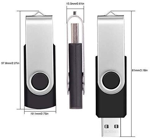 4GB USB Flash Drive Bulk 10 Pack Portable Zip Drives, Portable Thumb Drive 4 GB Swivel USB 2.0 Memory Stick Data Storage, Metal Pen Drive Flash Disk Multi Pack Jump Drives in Black by FEBNISCTE