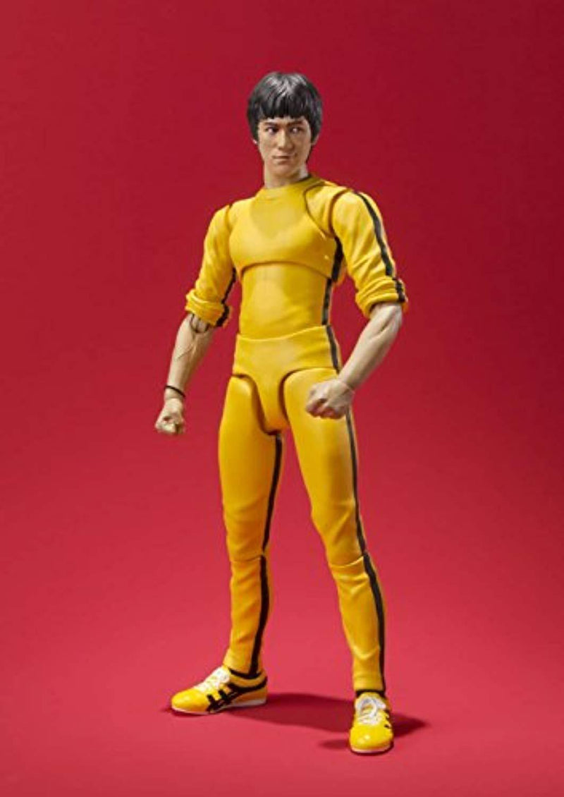 TOP Satisfied S.H.Figuarts 15cm Bruce Lee Yellow Track Suit Action Figure KungFu Toy Doll Kid Fighter Lovely Gift