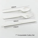 100% Eco-Friendly Compostable Cutlery Set - 300 Pieces (100 Forks | 100 Spoons | 100 Knives) - Durable Disposable Utensils Made from Renewable Plant-Based Resources