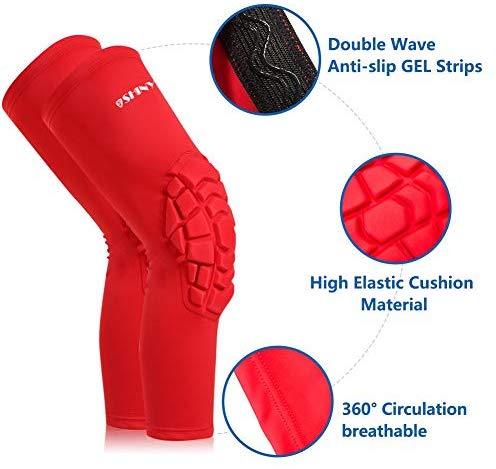 Basketball Knee Pads:ShinyPro 3D Honeycomb Shock Absorption EVA Pads,for Basketball Softball Baseball Football Volleyball,Kids Youth Girls Boys Women Men,1 Pair