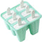 Goging Popsicle Mould，Popsicle Molds 6 Pieces Silicone Ice Pop Molds BPA Free Popsicle Mold Reusable Easy Release Ice Pop Make (Green)