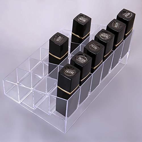 Benbilry Lipstick Holder, 40 Space Acrylic Lipstick Holder Organizer Case Display Rack，40 Slots (in a 8 x 5 Arrangement) Stand Cosmetic Makeup Organizer Lipstick, Brushes, Bottles More …