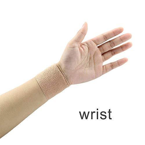 MUEUSS Self Adhesive Bandage Tape Vet Wrap Self Adherent Cohesive Bandages First Aid Wrap Approved 2 inches x 5 Yards (New Beige, 2 Inches / 6 roll)