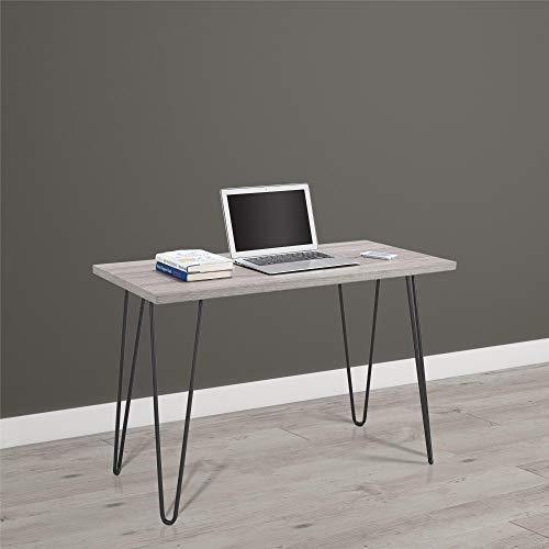 Ameriwood Home Owen Retro Desk with Metal Legs Weathered Oak