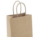 GSSUSA 100pcs Brown Kraft Paper Bags 5.25" x 3.75" x 8",Handled, Shopping, Gift, Merchandise, Carry, Retail,Party Bags (Brown)