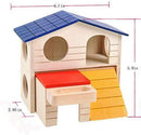 kathson Pet Small Animal Kingdom Hideout Hamster House Deluxe Two Layers Wooden Hut Chews Play Toys