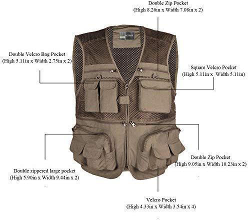 LOOGU Outdoor Fly Fishing Vest with Multi-Pockets for Fishing,Hunting, Hiking, Climbing, Traveling, Photography