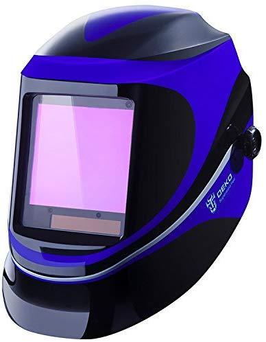 Solar Powered Welding Helmet Auto Darkening Professional Hood with Wide Lens Adjustable Shade Range 4/9-13 for Mig Tig Arc Weld Grinding Welder Mask