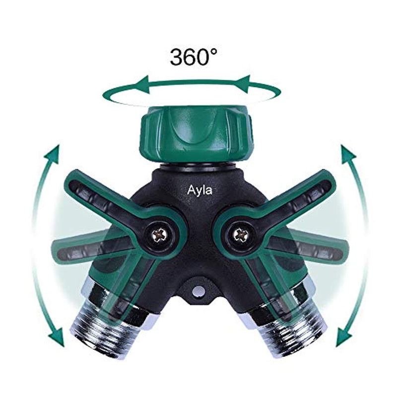 Ayla 2Way Metal Garden Hose Splitter, No Leakage, No Rupture, Easy to Install, Suitable for Patio Lawn and Garden Hose Splitter