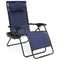 Best Choice Products Oversized Zero Gravity Reclining Lounge Patio Chair w/Folding Canopy Shade and Cup Holder - Navy