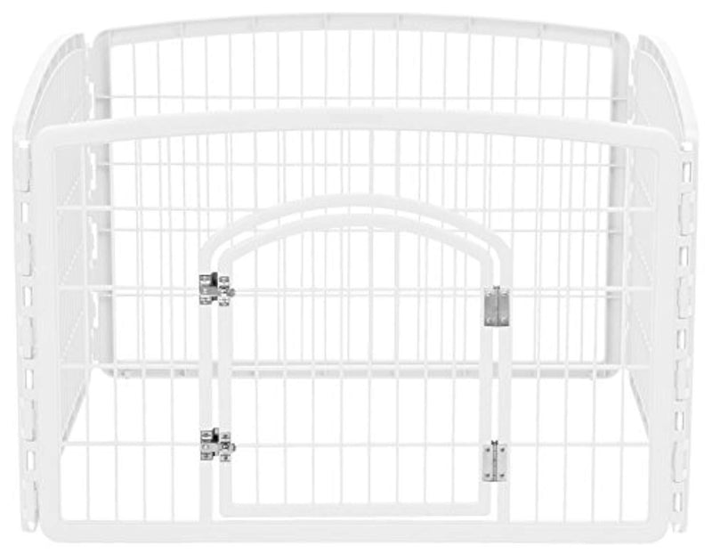 IRIS 24'' Exercise 4-Panel Pet Playpen with Door, Pearl White by IRIS USA, Inc.