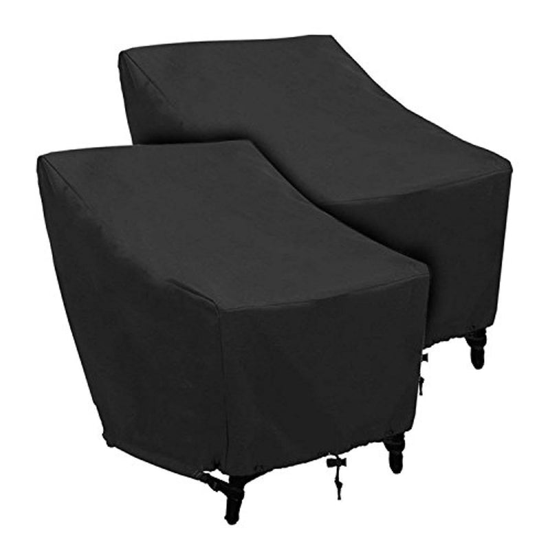 Patio Chairs Covers Outdoor Chair Cover Waterproof and Durable Fabric Premium Stackable Chairs Cover Outdoor Furniture Cover Black Thick Oxford Cloth (L31 x D39 x H31 inch, 2 Pack)