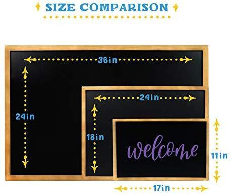 VersaChalk Rustic Wood Framed Magnetic Chalkboard Sign for Wall with Hanging Mounts and Non Porous Blackboard Surface Compatible with Liquid Chalk Markers - 18 x 24 Inches