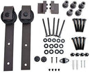 TMS 5 FT Country Antique Dark Coffee Steel Sliding Barn Wood Door Hardware Track Set