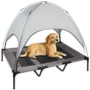 Niubya 48 Inches XLarge Elevated Dog Cot with Canopy, Durable 1680D Oxford Fabric Pet Bed for Indoor and Outdoor Use