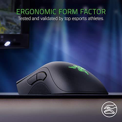 Razer DeathAdder Elite Gaming Mouse: 16,000 DPI Optical Sensor - Chroma RGB Lighting - 7 Programmable Buttons - Mechanical Switches - Rubber Side Grips - Matte Black