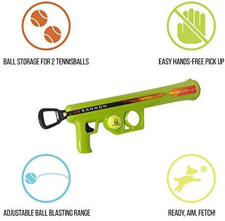 Hyper Pet K9 Kannon K2 Ball Launcher Interactive Dog Toys (Load and Launch Tennis Balls for Dogs To Fetch) [Best Dog Toys for Small and Large Dogs - Available in 2 Sizes]