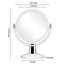 Orange Tech 1X & 10X Double Sided Magnified Makeup Mirror, Magnifying Vanity Mirror with 360 Degree Rotation for Bathroom or Bedroom Table Top - White