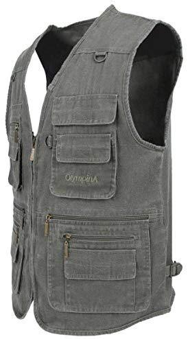 LUSI MADAM Mens Outdoor Vest Multi-Pockets Casual Vest for Work Fishing Photography Journalist