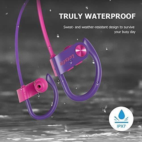 Bluetooth Headphones, Letsfit Wireless Headphones, IPX7 Waterproof Sports Earphones Gym Running, HD Stereo Headset w/Mic, 8 Hours Battery Noise Cancelling Bluetooth Earbuds