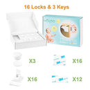 Mixoo Baby Proofing Magnetic Cabinet Locks Child Safety for Drawer, Cupboard,Closet, No Tools or Screws Needed (16 Locks + 3 Keys)