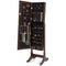 Best Choice Products Mirrored Jewelry Cabinet Armoire w/ Stand Rings, Necklaces, Bracelets - Black