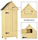 MCombo Outdoor Storage Cabinet Tool Shed Wooden Garden Shed Organizer Wooden Lockers with Fir Wood (70") (Natural)